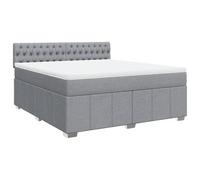 Eleganz Cama con somier con colchón, 180 x 200 cm, tela gris claro, moderno sistema de sueño para un sueño reparador, ideal para dormitorios