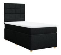 Eleganz Cama con somier con colchón, 80 x 200 cm, tejido negro, moderno sistema de sueño para un sueño reparador, ahorra espacio para espacios pequeños