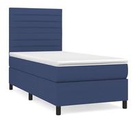 Eleganz Cama con somier con colchón, 90 x 200 cm, tejido azul, sistema de sueño cómodo para dormir reparador, ideal para dormitorios
