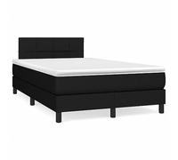 Eleganz Cama con somier con colchón de 120 x 200 cm - Moderna cama de tela en negro para dormitorio, comodidad y estabilidad, ahorra espacio para espacios pequeños