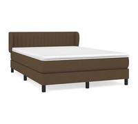 Eleganz Cama con somier con colchón de 140 x 190 cm, color marrón oscuro, moderna cama de dormitorio con gran comodidad para un sueño reparador