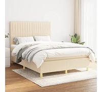 Eleganz Cama con somier con colchón de 140 x 200 cm, cómoda cama de tela para dormitorio, duradera y ortopédica, ideal para un sueño reparador