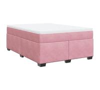 Eleganz Cama con somier con colchón de 140 x 200 cm de terciopelo rosa - Sistema de sueño de lujo para dormitorio, gran comodidad y estabilidad, perfecto para parejas