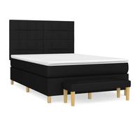 Eleganz Cama con somier con colchón de 140 x 200 cm - Moderna cama de tela para dormitorio, color negro - Camas con somier de alta calidad con colchón cómodo para un sueño reparador