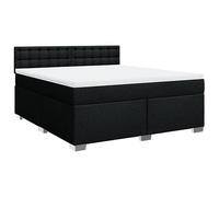 Eleganz Cama con somier con colchón de 180 x 200 cm - Moderna cama de tela negra para dormitorio, comodidad y estabilidad - ideal para un sueño reparador
