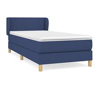 Eleganz Cama con somier con colchón de 80 x 200 cm, color azul, cómoda cama de tela para dormitorio, duradera y cómoda, ideal para espacios pequeños