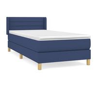 Eleganz Cama con somier con colchón de 90 x 190 cm, tejido azul, cómodo sistema de sueño para espacios pequeños, duradero y transpirable, ideal para solteros o habitaciones de invitados