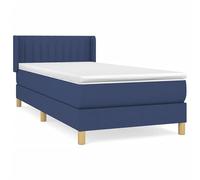Eleganz Cama con somier con colchón de 90 x 200 cm, tejido azul, sistema de sueño cómodo para un sueño reparador, ideal para dormitorios y habitaciones de invitados, calidad duradera y funda