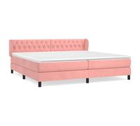 Eleganz Cama con somier con colchón de terciopelo rosa de 200 x 200 cm - muebles de dormitorio de lujo para un sueño reparador, gran comodidad y diseño elegante