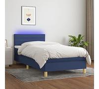 Eleganz Cama con somier con colchón e iluminación, 90 x 190 cm, moderno sistema de sueño para un sueño reparador, funda de tela, ideal para dormitorios