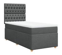 Eleganz Cama con somier con colchón gris oscuro, 90 x 190 cm, funda de tela, sistema de sueño cómodo para espacios pequeños, duradero y transpirable