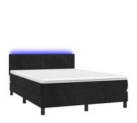 Eleganz Cama con somier con colchón y 140 x 190 cm - Moderna cama de terciopelo para dormitorio, cómodo sistema de sueño con iluminación, diseño de lujo para un sueño reparador