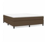 Eleganz Cama con somier de 160 x 200 cm con colchón, color marrón oscuro, funda de tela para dormitorio, duradera y cómoda, soporte perfecto para un sueño reparador