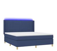 Eleganz Cama con somier de 160 x 200 cm con iluminación y colchón. Moderna cama de tela para dormitorio, cómoda y elegante, ideal para un sueño reparador