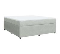 Eleganz Cama con somier de 180 x 200 cm con colchón de terciopelo gris claro - Sistema de sueño de lujo para dormitorio, cómodo y elegante - Ergonomía perfecta para un sueño reparador