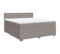 Eleganz Cama con somier de 180 x 200 cm con colchón en color topo - Moderna cama de tela para dormitorio, duradera y cómoda, solución perfecta para un sueño reparador
