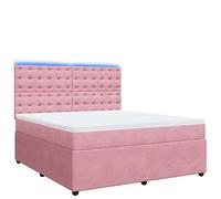 Eleganz Cama con somier de terciopelo rosa de 180 x 200 cm, cama de lujo con colchón para dormitorio, diseño elegante y gran comodidad para un sueño reparador