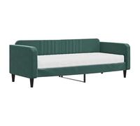 Eleganz Cama de día con colchón de 90 x 200 cm, color verde oscuro, para habitaciones de invitados y salón, duradero y cómodo, diseño que ahorra espacio para espacios pequeños