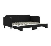 Eleganz Cama de día extensible de color negro, 90 x 200 cm, tela para invitados que ahorra espacio, con base para espacios pequeños, calidad duradera y comodidad para dormir cómoda