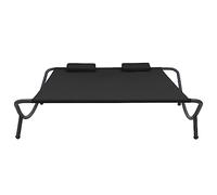 Eleganz Cama de jardín de tela Oxford y acero - Tumbona negra, duradera y resistente a la intemperie para terraza y jardín