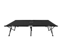 Eleganz Cama de jardín plegable de acero - Tumbona doble negra - perfecta para pequeños jardines y balcones - robusta y ahorra espacio