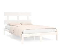 Eleganz Cama de madera maciza blanca 200 x 200 cm - Cama doble de roble macizo para dormitorio | duradera y elegante | Ergonomía perfecta para un sueño reparador
