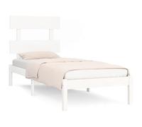 Eleganz Cama de madera maciza, color blanco, 100 x 200 cm, elegante y duradera, de madera maciza para dormitorio, aspecto natural y estable, ideal para instalaciones modernas