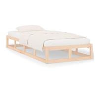 Eleganz Cama de madera maciza de 100 x 200 cm. Muebles de dormitorio naturales de madera maciza, duradera y estable para un sueño reparador, ideal para espacios pequeños