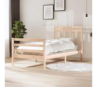 Eleganz Cama de madera maciza de 100 x 200 cm. Muebles de dormitorio naturales de madera maciza, duradera y estable. Solución perfecta para un sueño reparador. Ideal para espacios pequeños