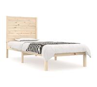 Eleganz Cama de madera maciza de 75 x 190 cm. Cama doble de madera maciza para dormitorio, duradera y estable. Diseño natural para un sueño reparador