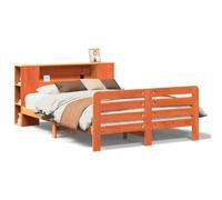 Eleganz Cama de madera maciza de pino, 140 x 200 cm, color marrón encerado natural, duradera y estable para dormitorio, sin colchón