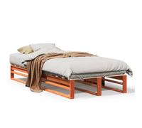 Eleganz Cama de madera maciza de pino, 75 x 190 cm, color marrón cera, estable y duradera para dormitorio, sin colchón, diseño natural para un sueño reparador