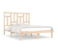 Eleganz Cama de madera maciza de pino de 140 x 200 cm, marco de cama duradero y estable, sin colchón para dormitorio, diseño natural para un sueño reparador