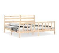 Eleganz Cama de madera maciza de pino de 200 x 200 cm, cama doble estable para dormitorio, duradera y natural, sin colchón, ideal para parejas