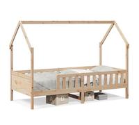 Eleganz Cama infantil de 90 x 200 cm de madera maciza de pino | Cuna duradera y natural | Sistema de sueño seguro y estable para habitaciones infantiles | Diseño ecológico para un sueño saludable