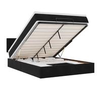 Eleganz Cama otomana con colchón de 140 x 200 cm - funda de terciopelo y espacio de almacenamiento, ideal para espacios pequeños, diseño moderno de dormitorio, color negro