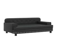 Eleganz Cama para perros negra 90 x 53 x 30 cm, piel sintética, cesta para perros de hasta 30 kg, impermeable y fácil de limpiar, perfecta para apartamento, casa y viaje