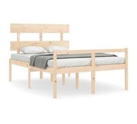 Eleganz Cama para personas mayores de 140 x 190 cm con cabecero de madera maciza. Cama duradera y estable para habitaciones de ancianos o zonas de aseo, cómodo concepto de sueño con altura regulable