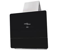 Eleganz Campana extractora de 600 mm de color negro, vidrio templado con pantalla, cristal de seguridad y chimenea de acero inoxidable, moderna y duradera para cualquier cocina