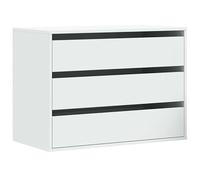 Eleganz Cómoda blanca de 80 x 41 x 58 cm, de material de madera, juego de muebles de salón con alta estabilidad y diseño elegante, perfecto para apartamentos pequeños e instalaciones modernas