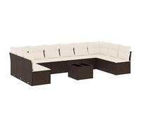 Eleganz Conjunto de sofá de jardín de ratán sintético con cojín para terraza y jardín, duradero y elegante, ideal para relajación al aire libre