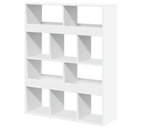 Eleganz Divisor de habitaciones blanco, 100 x 33 x 125,5 cm, de material de madera, sistema de estanterías para salón, oficina y dormitorio, ahorra espacio y estable, ideal para espacios pequeños y