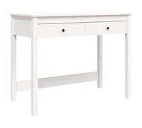 Eleganz Escritorio de madera de pino macizo de 100 x 50 x 78 cm con cajones, espacio de trabajo para oficinas amplias, duradero y elegante