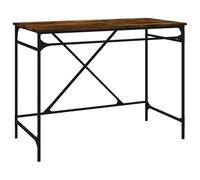 Eleganz Escritorio de madera de roble ahumado de 100 x 50 x 75 cm - espacio de trabajo de madera y hierro, duradero y estable para oficina moderna