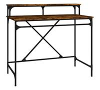 Eleganz Escritorio de oficina de madera y hierro, 100 x 50 x 90 cm, duradero y elegante, para lugares de trabajo modernos