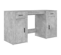 Eleganz Escritorio de oficina grande con espacio de almacenamiento, material de madera gris hormigón, duradero y ahorra espacio, perfecto para los amantes del orden