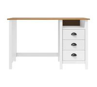 Eleganz Escritorio Hill de madera maciza de pino con 3 cajones, 120 x 50 x 74 cm, espacio de trabajo para oficina grande, duradero y elegante