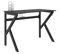 Eleganz Escritorio para juegos con estructura en K - 110 x 60 x 75 cm - Espacio de trabajo para oficinas grandes - robusta placa de madera y marco de hierro - Diseño negro/rojo para jugadores y