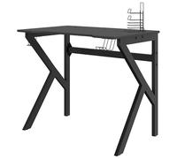 Eleganz Escritorio para juegos con estructura en K, 90 x 60 x 75 cm, espacio de trabajo para oficinas grandes y oficinas en casa, diseño estable de madera y hierro, mesa ergonómica para gamer