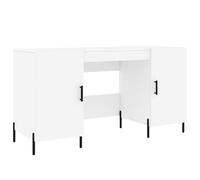 Eleganz Escritorio para oficina grande, color blanco, 140 x 50 x 75 cm, de madera, hierro y aleación de zinc, duradero y elegante para oficina en casa
